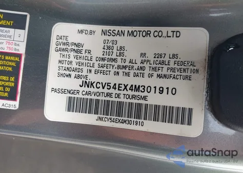 2004 Infiniti G35 из США, поврежденный, VIN JNKCV54EX4M301910